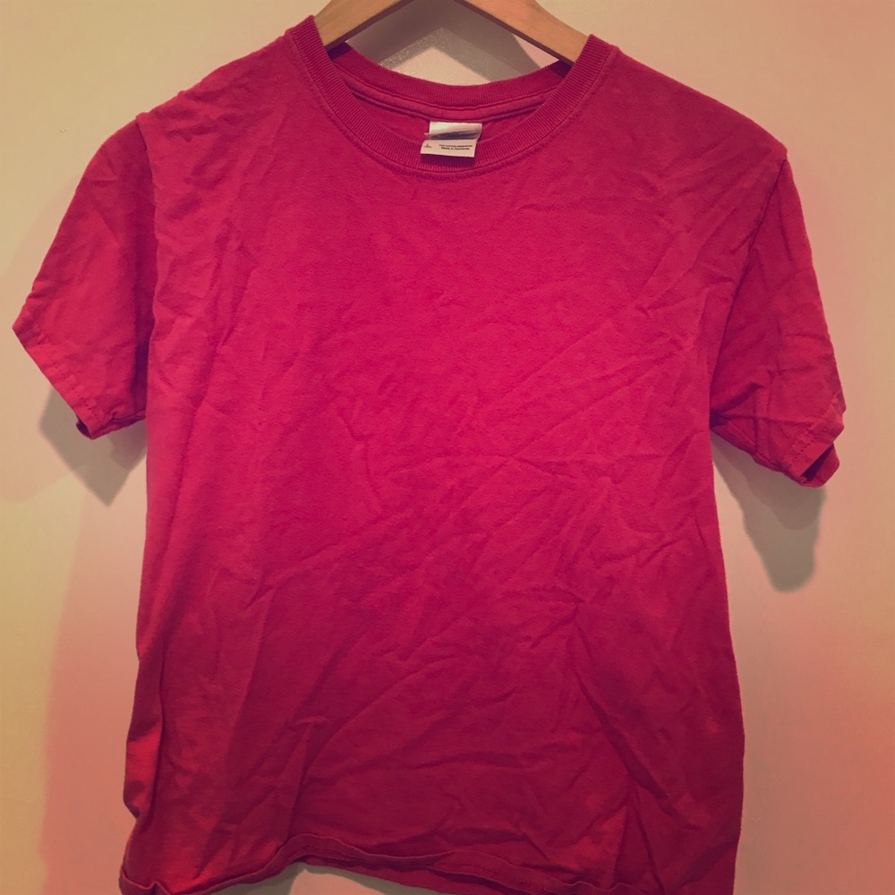 Hot pink short sleeved shirt